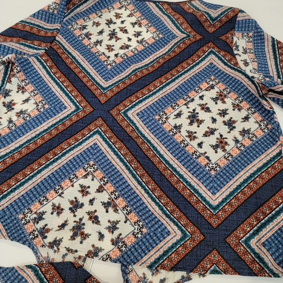 Altar'd State Boho Bell Sleeve Waist Tie Button Up Shirt Medium - Picture 11 of 12